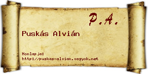 Puskás Alvián névjegykártya